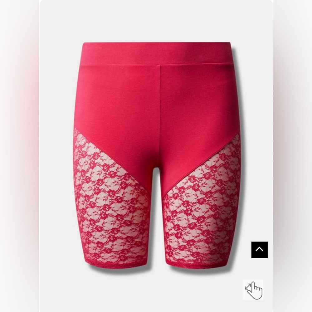 Torrid 9‎ inch signature bike shorts with side lace details color pink 1X 2X 3X